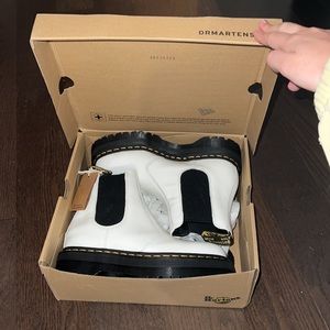 White Doc Martens Platforms No Lace W/ Box